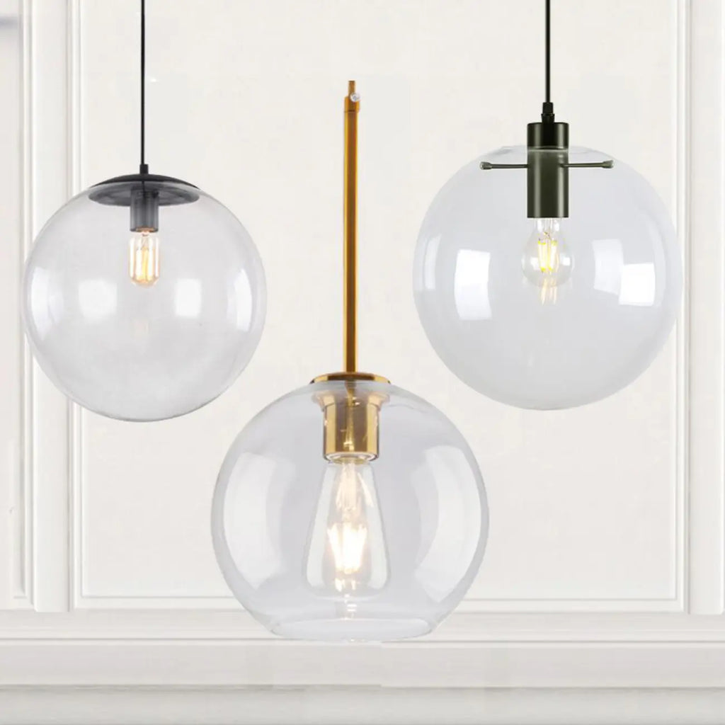 Contemporary Clear Glass Bubble Shape LED Pendant Light