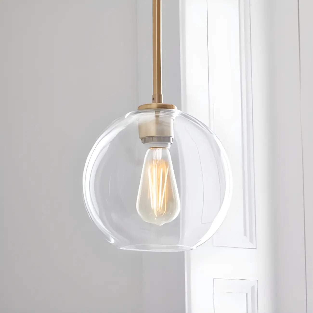 Contemporary Clear Glass Bubble Shape LED Pendant Light