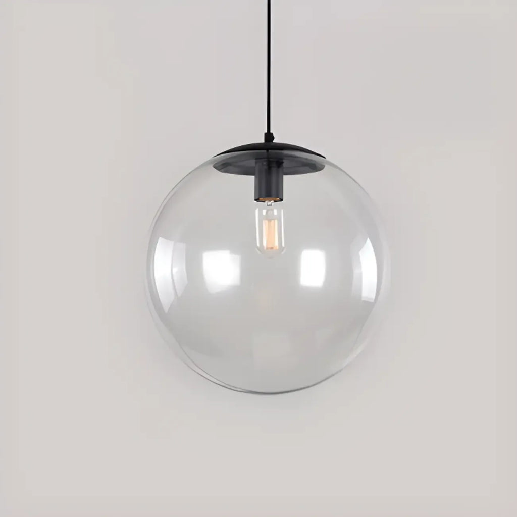 Contemporary Clear Glass Bubble Shape LED Pendant Light