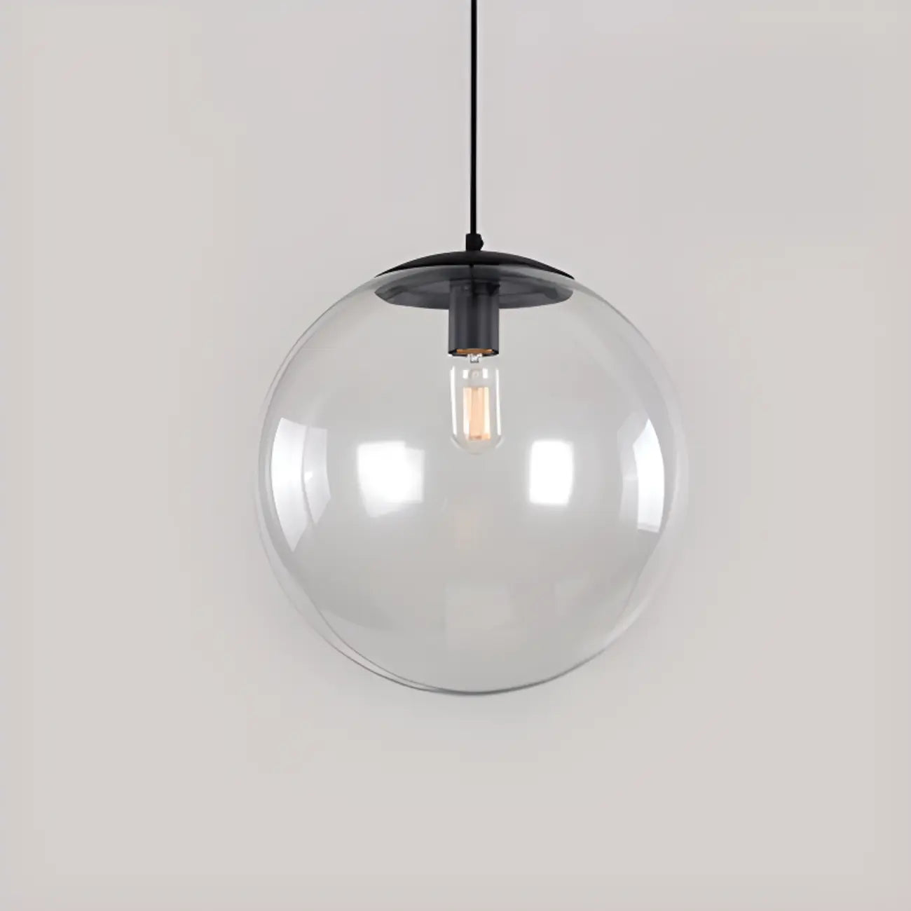 Contemporary Clear Glass Bubble Shape LED Pendant Light