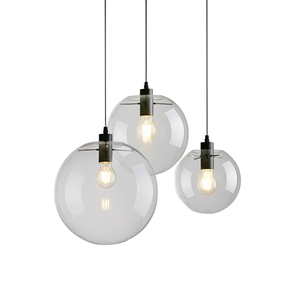 Contemporary Clear Glass Bubble Shape LED Pendant Light