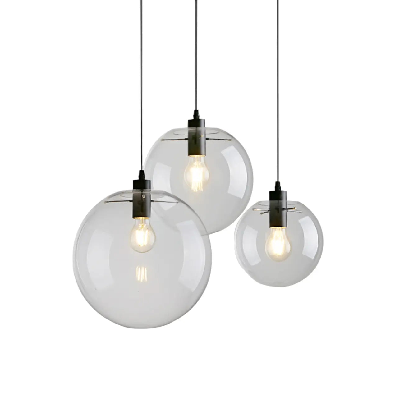 Contemporary Clear Glass Bubble Shape LED Pendant Light