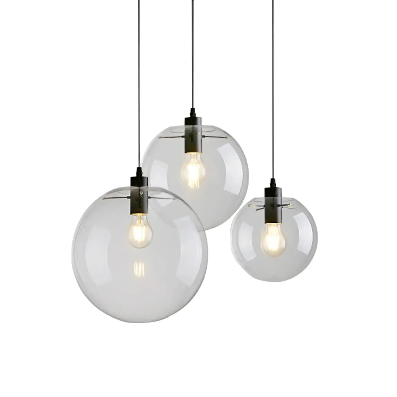 Contemporary Clear Glass Bubble Shape LED Pendant Light