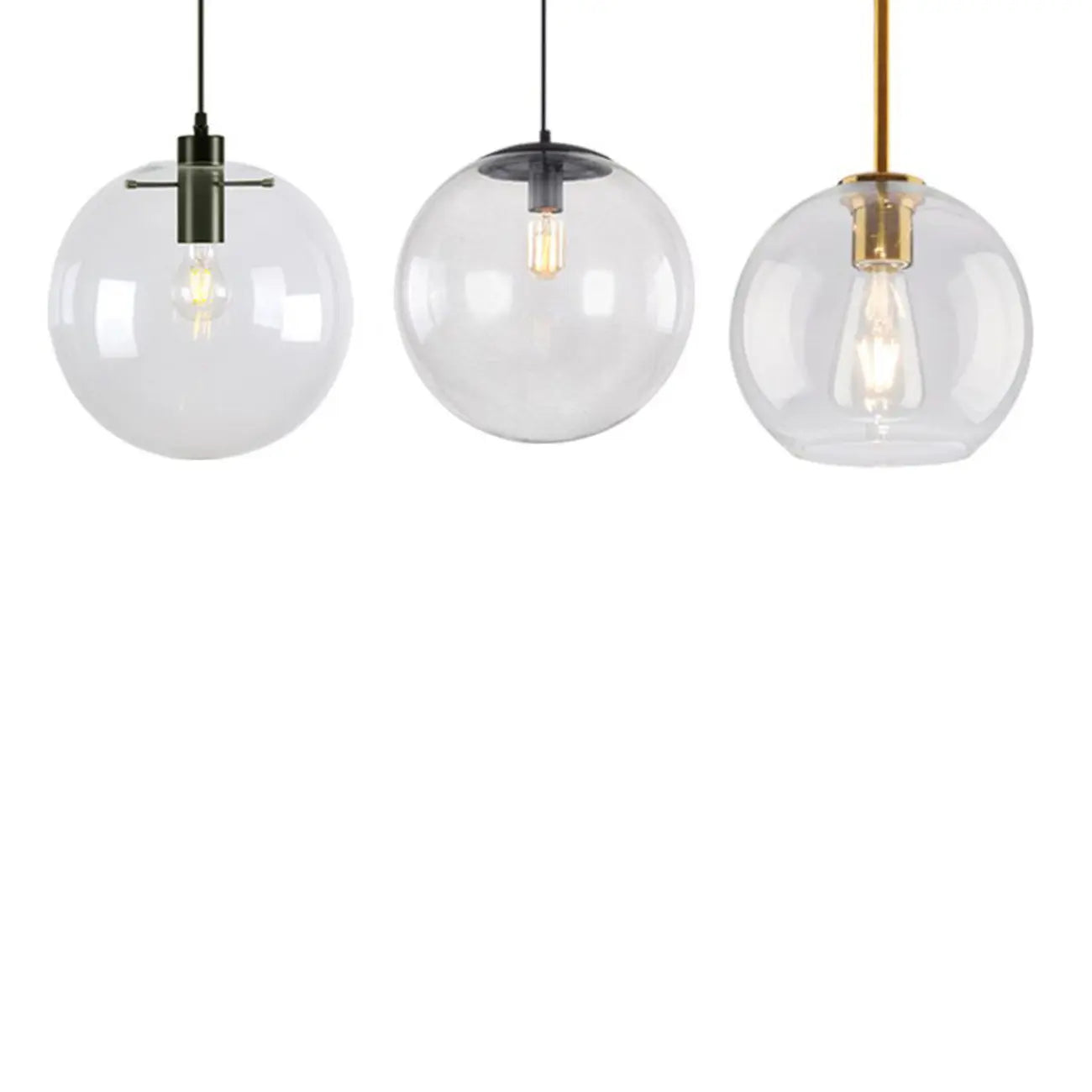 Contemporary Clear Glass Bubble Shape LED Pendant Light