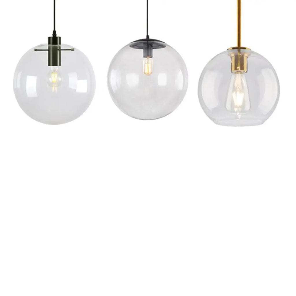 Contemporary Clear Glass Bubble Shape LED Pendant Light