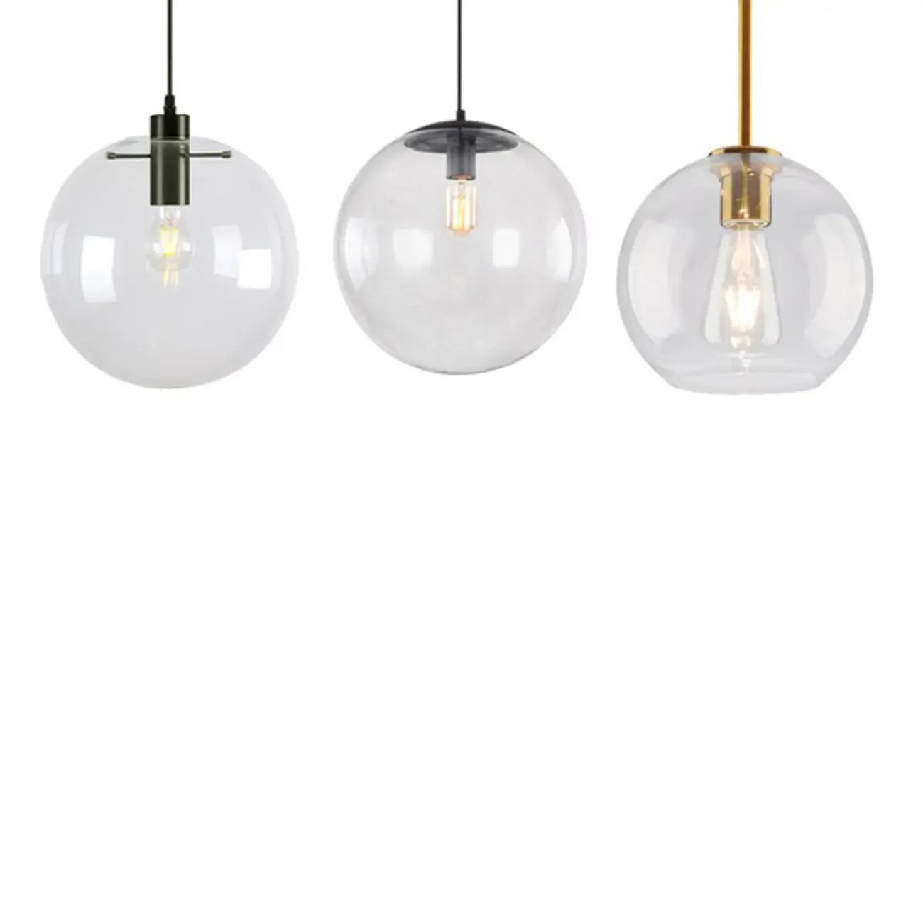 Contemporary Clear Glass Bubble Shape LED Pendant Light