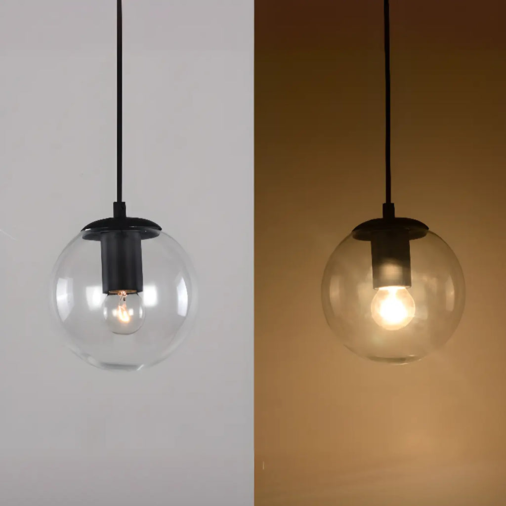 Contemporary Clear Glass Bubble Shape LED Pendant Light