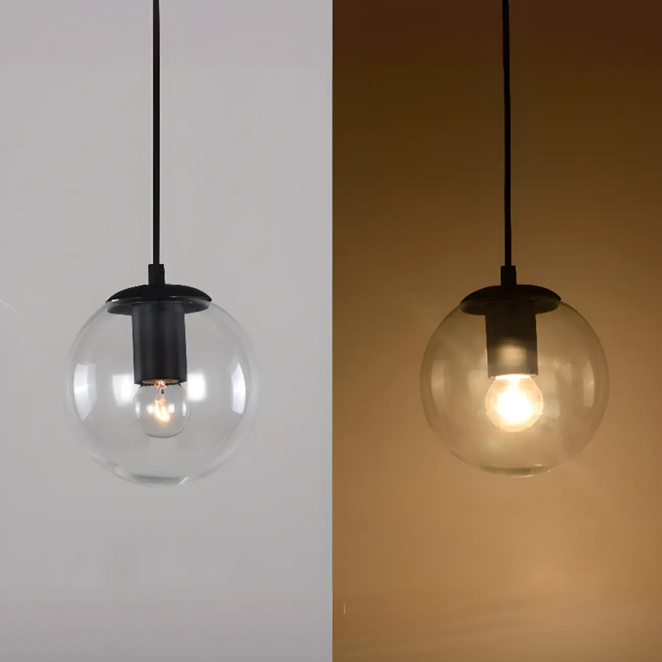 Contemporary Clear Glass Bubble Shape LED Pendant Light