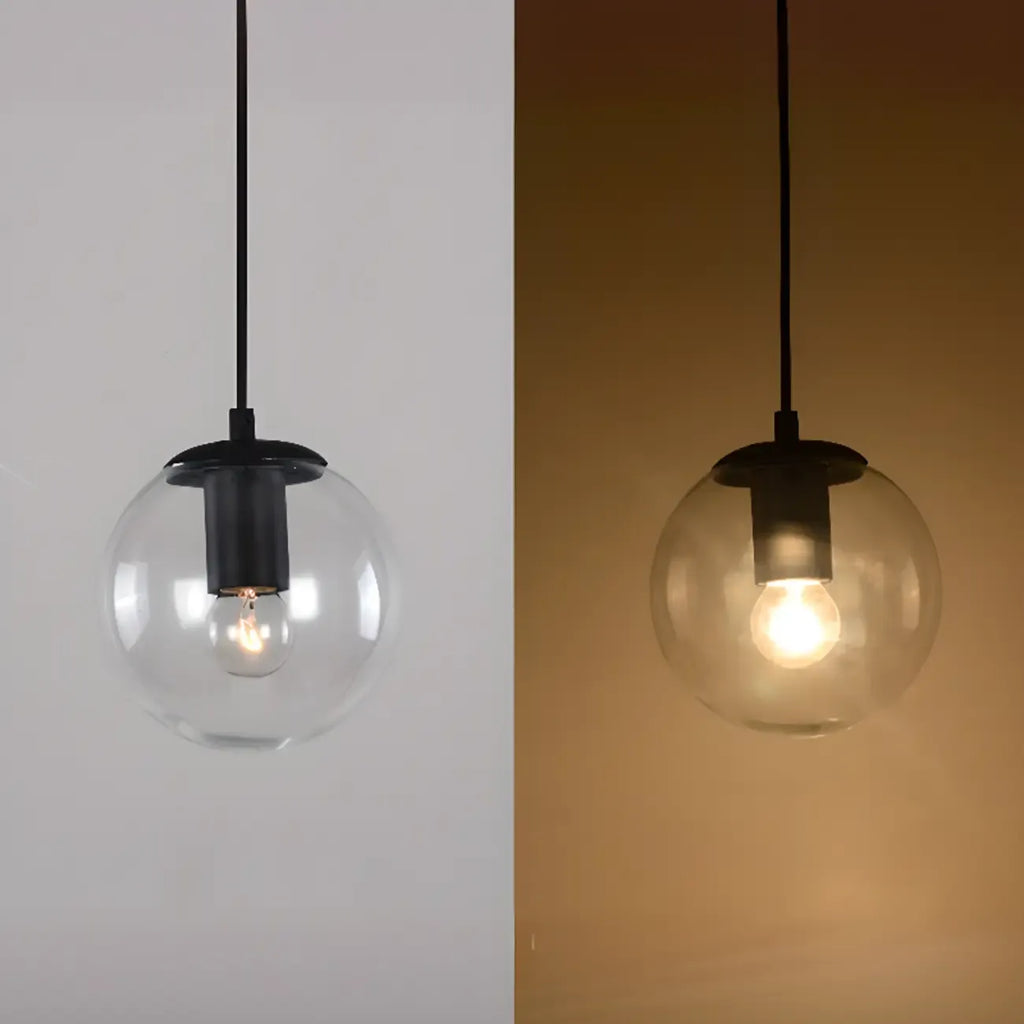 Contemporary Clear Glass Bubble Shape LED Pendant Light
