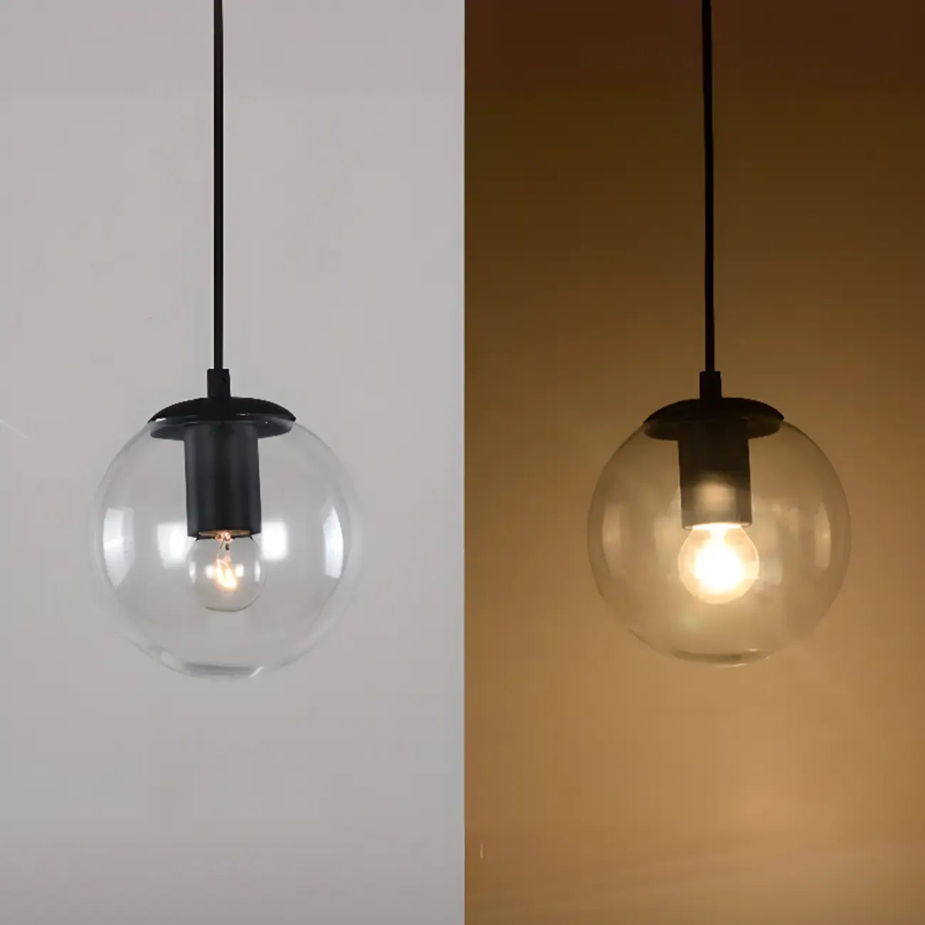 Contemporary Clear Glass Bubble Shape LED Pendant Light