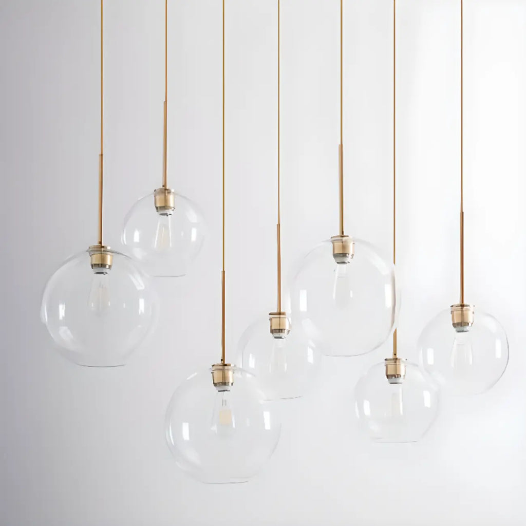 Contemporary Clear Glass Bubble Shape LED Pendant Light