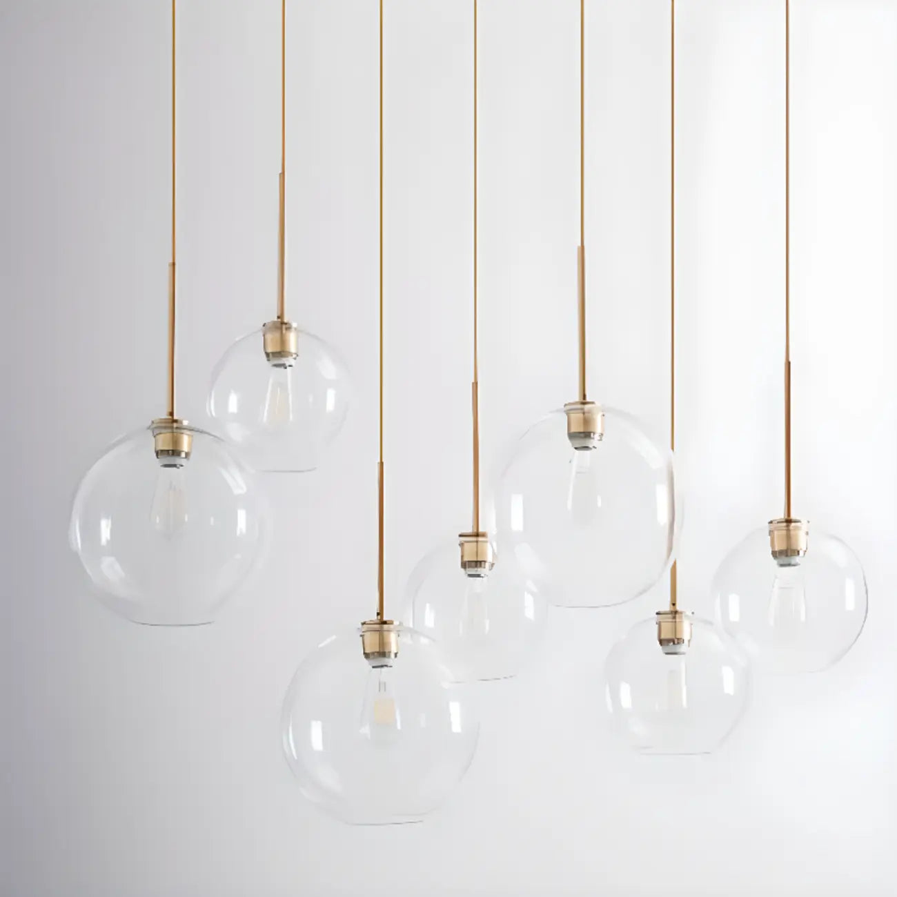 Contemporary Clear Glass Bubble Shape LED Pendant Light