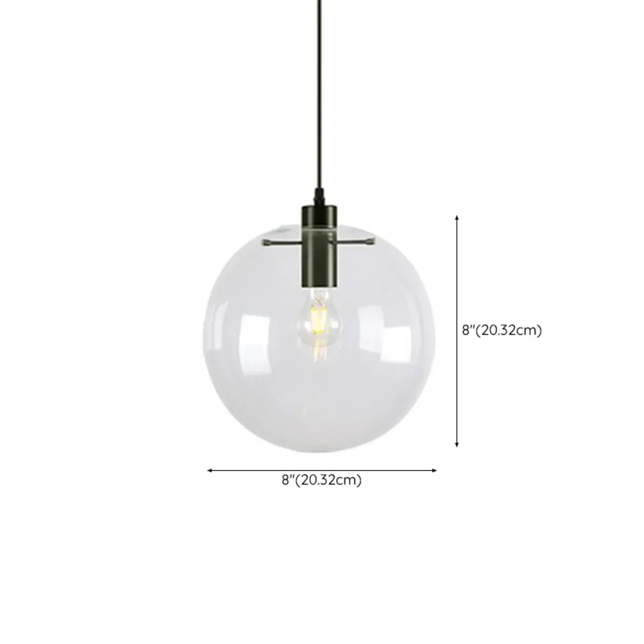 Contemporary Clear Glass Bubble Shape LED Pendant Light