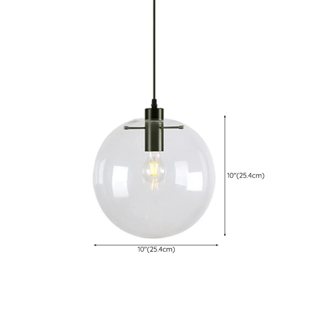 Contemporary Clear Glass Bubble Shape LED Pendant Light