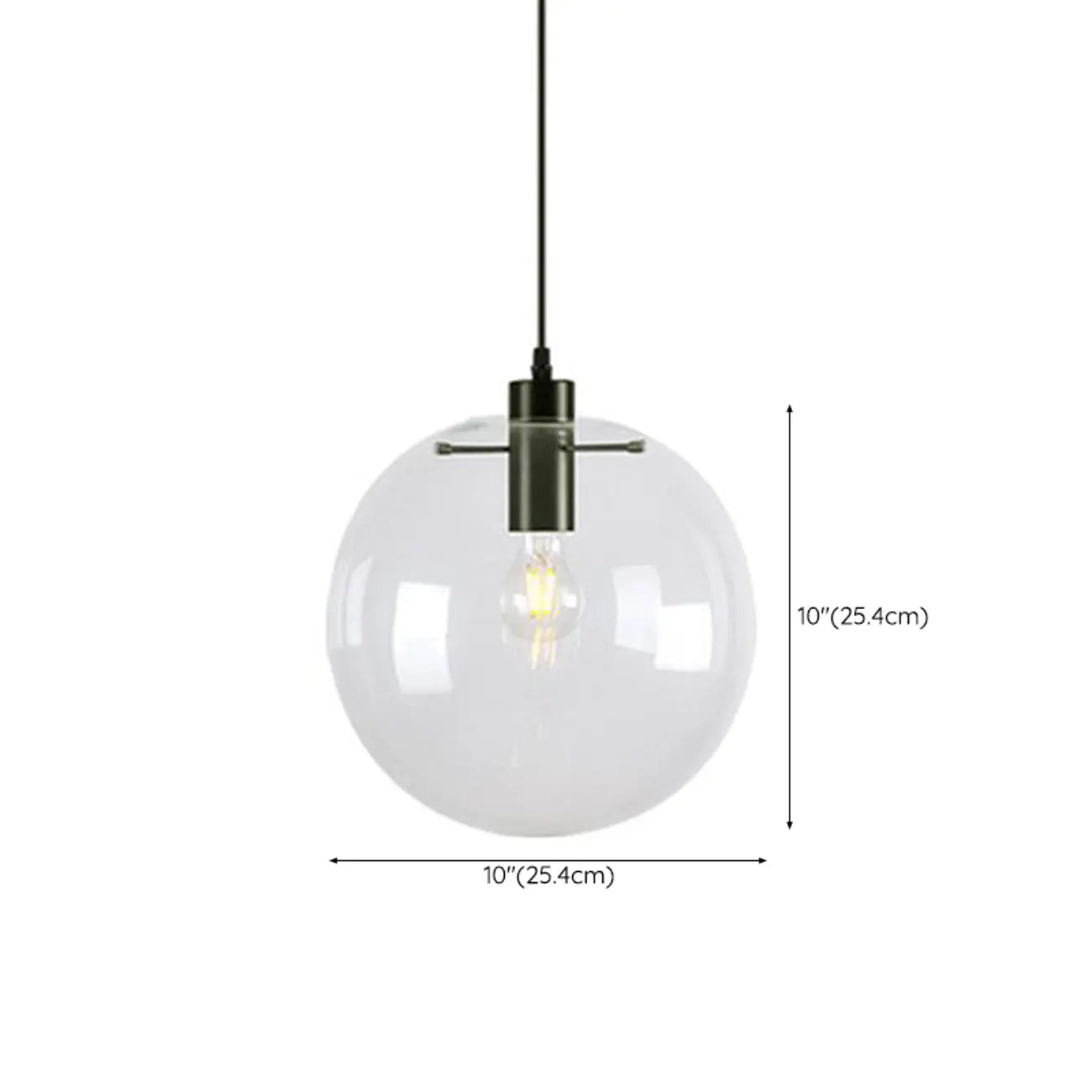 Contemporary Clear Glass Bubble Shape LED Pendant Light