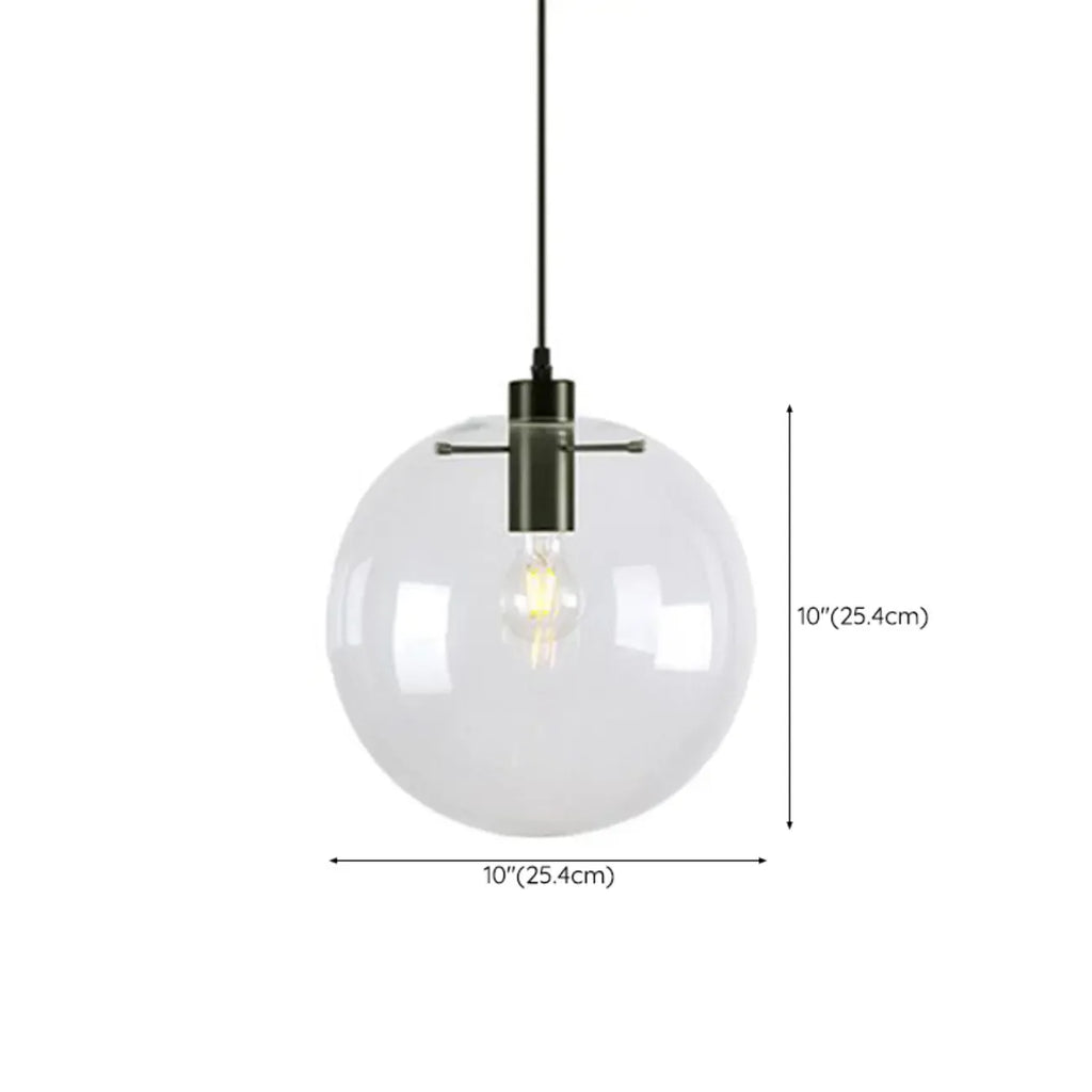 Contemporary Clear Glass Bubble Shape LED Pendant Light