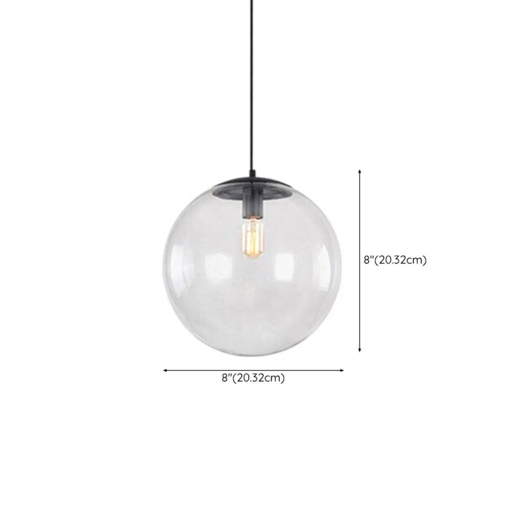 Contemporary Clear Glass Bubble Shape LED Pendant Light