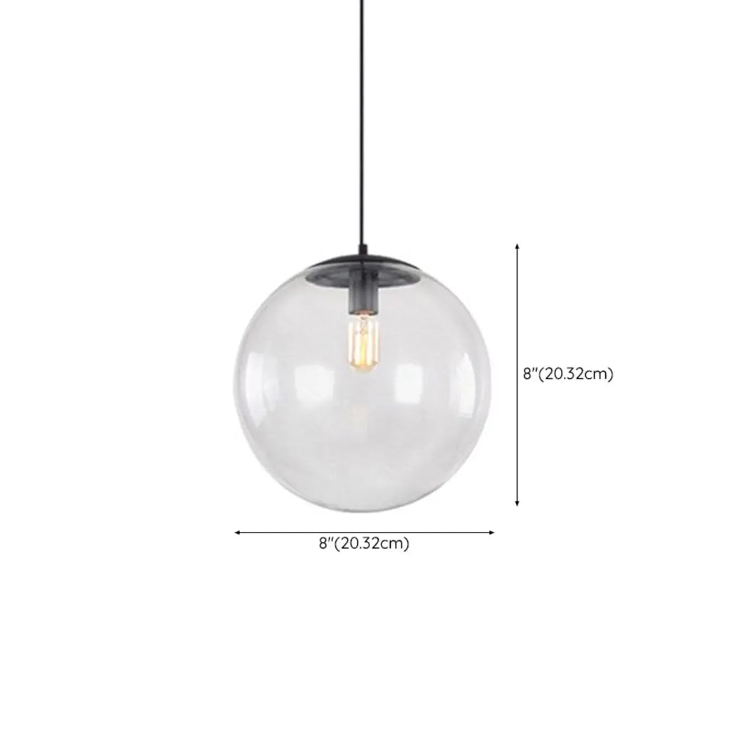 Contemporary Clear Glass Bubble Shape LED Pendant Light