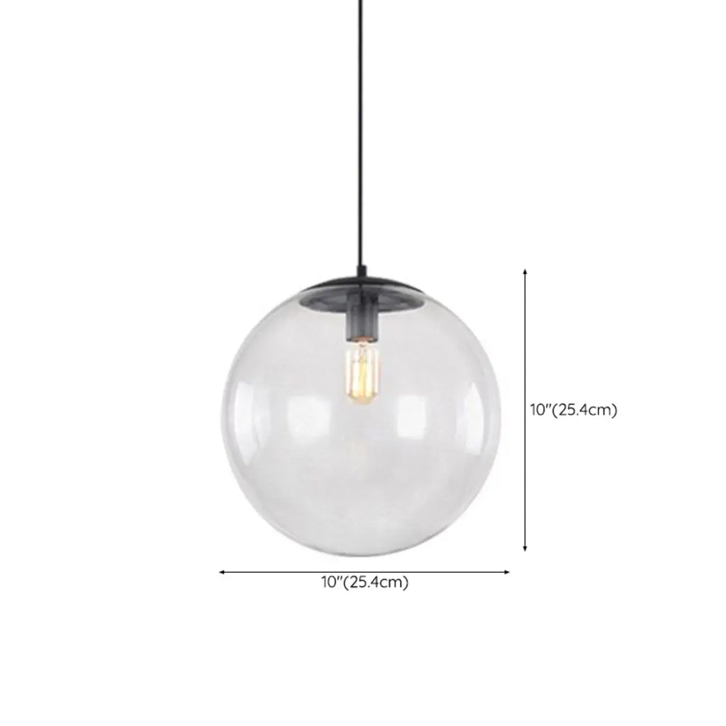 Contemporary Clear Glass Bubble Shape LED Pendant Light