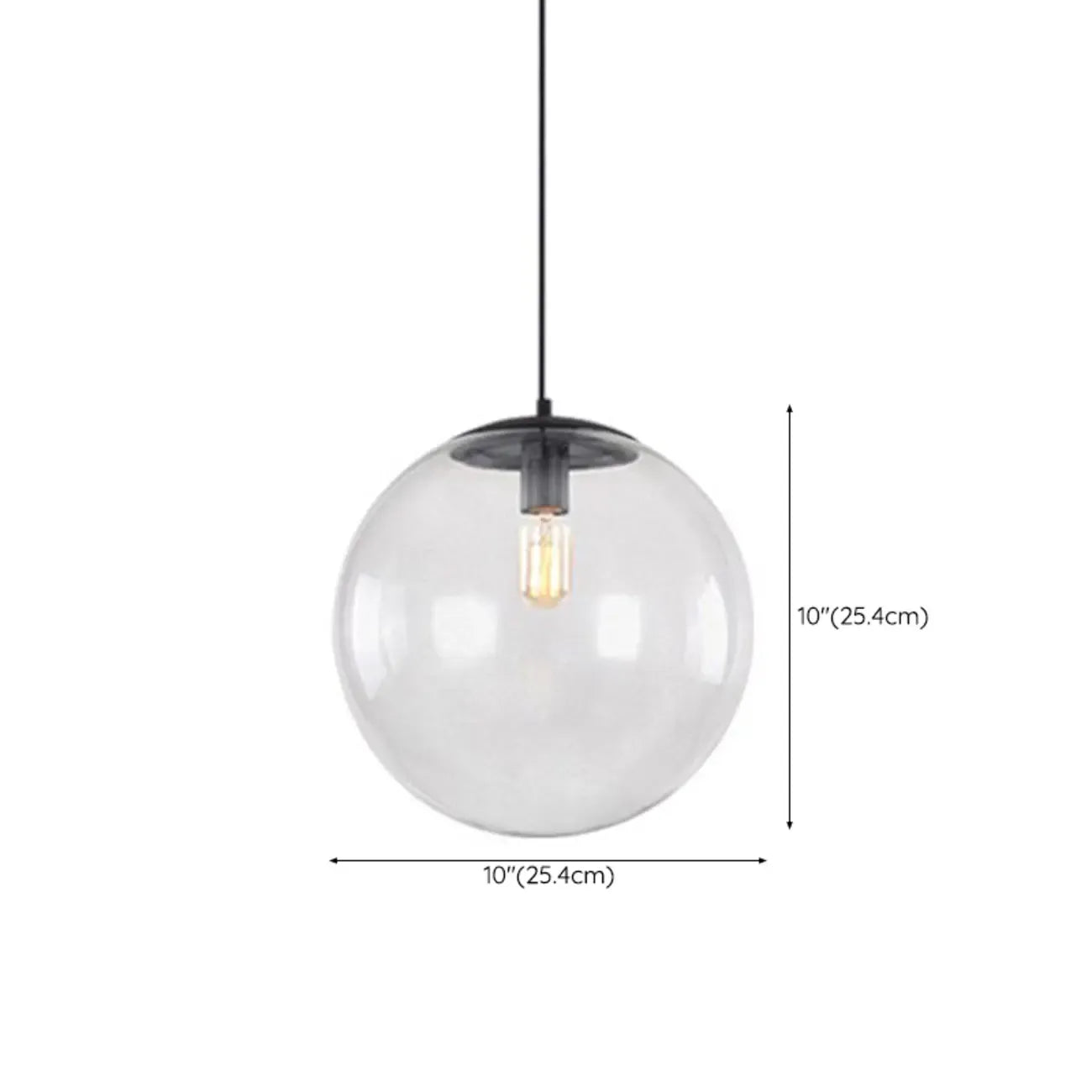 Contemporary Clear Glass Bubble Shape LED Pendant Light