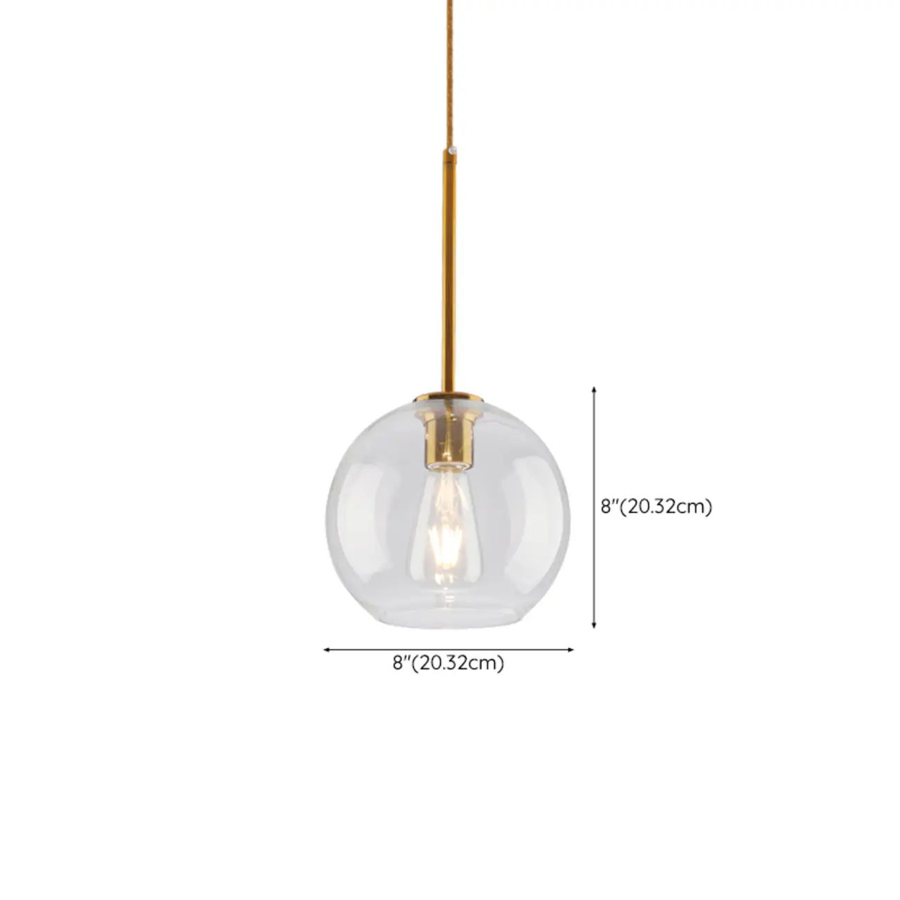 Contemporary Clear Glass Bubble Shape LED Pendant Light