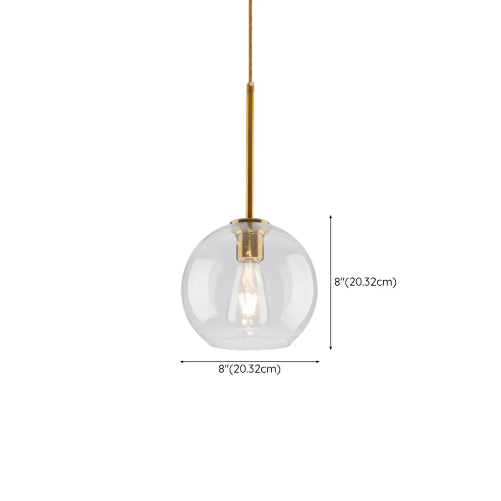 Contemporary Clear Glass Bubble Shape LED Pendant Light