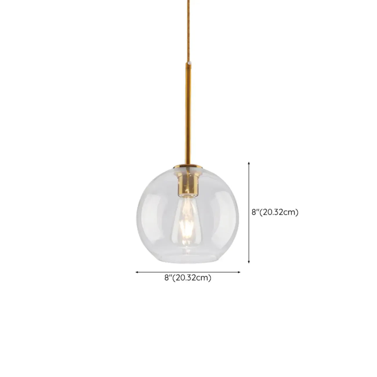 Contemporary Clear Glass Bubble Shape LED Pendant Light