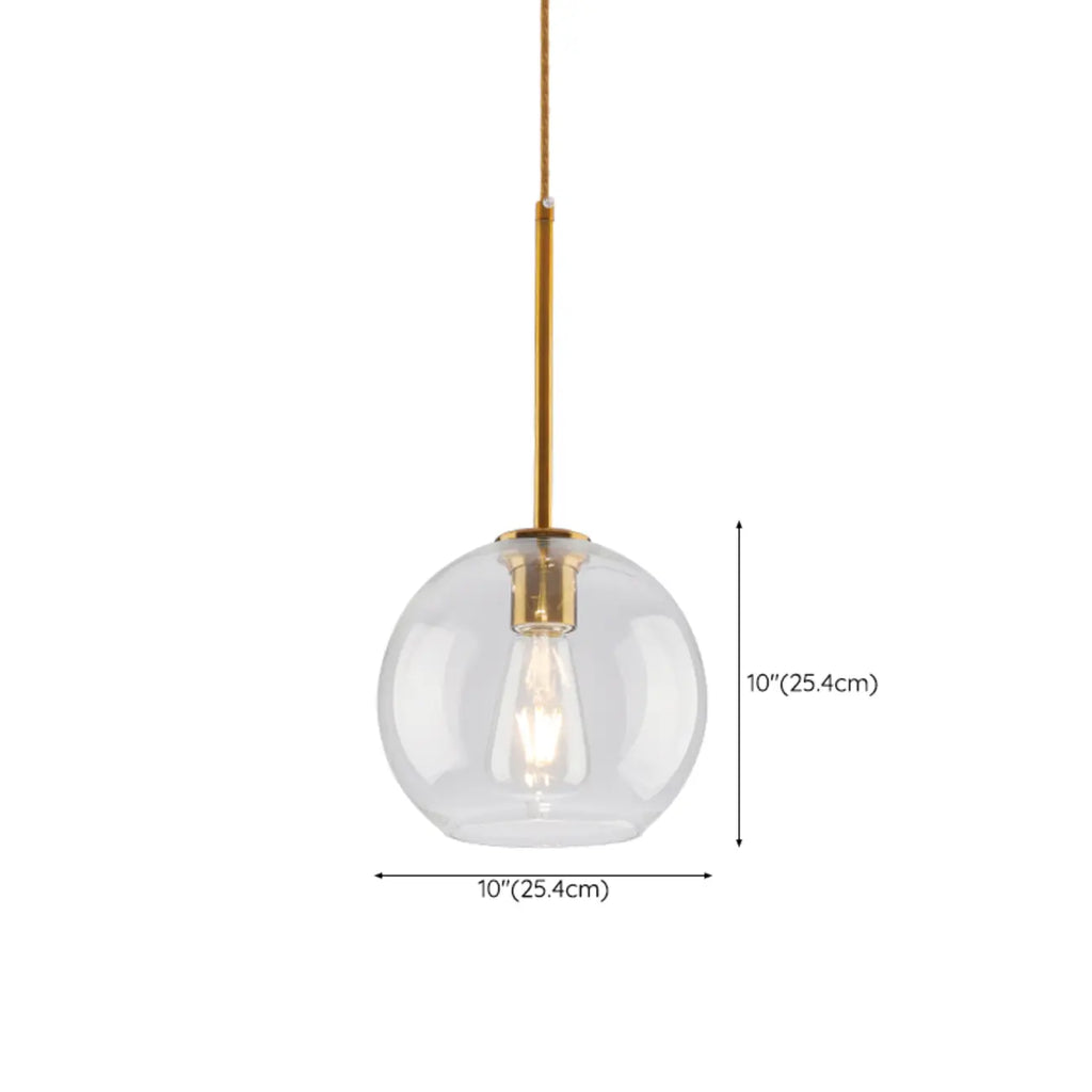 Contemporary Clear Glass Bubble Shape LED Pendant Light