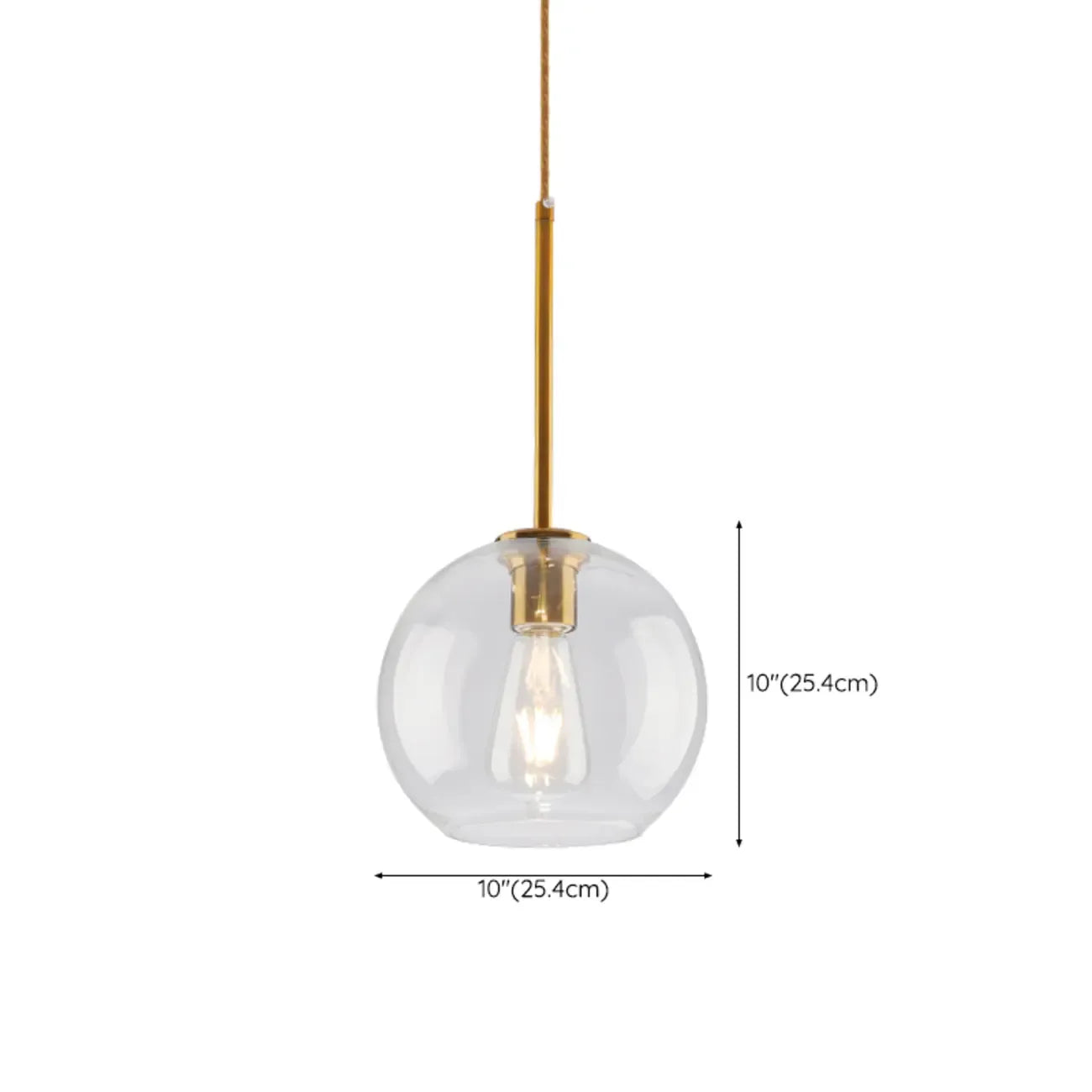 Contemporary Clear Glass Bubble Shape LED Pendant Light
