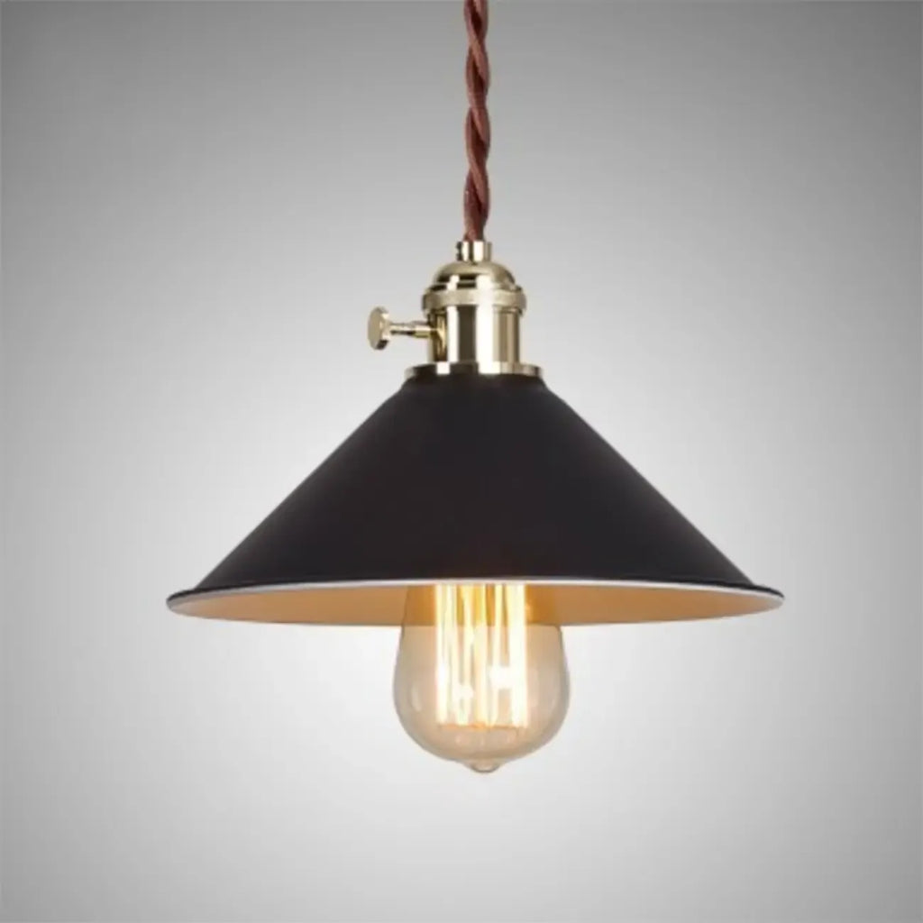Industrial Gray Aluminum Cone Pendant Light for Dining Room