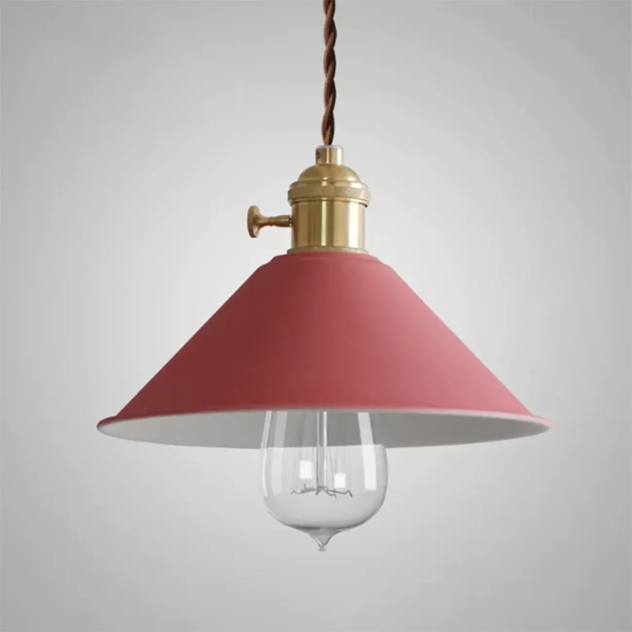 Industrial Gray Aluminum Cone Pendant Light for Dining Room