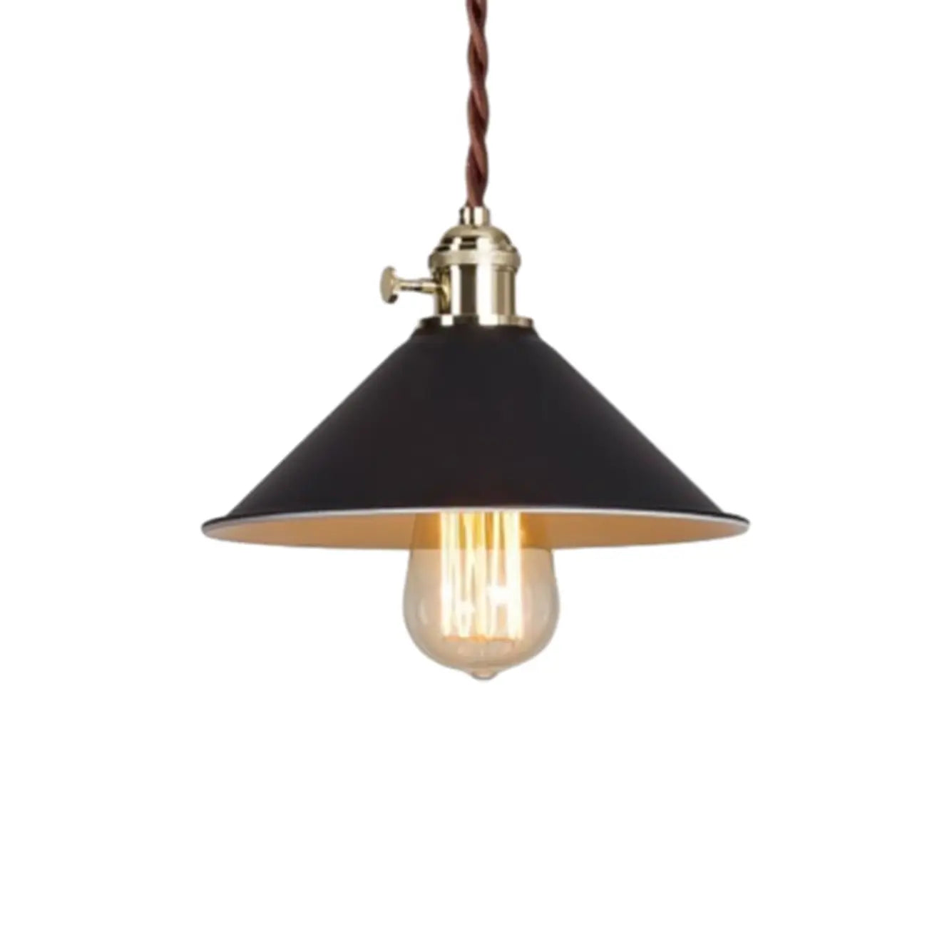 Industrial Gray Aluminum Cone Pendant Light for Dining Room