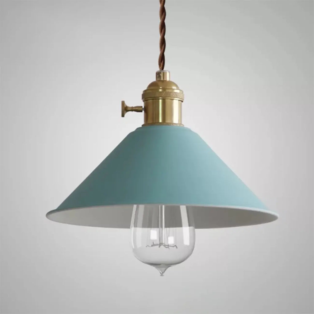 Industrial Gray Aluminum Cone Pendant Light for Dining Room