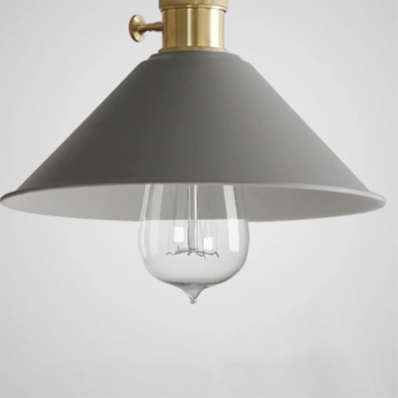 Industrial Gray Aluminum Cone Pendant Light for Dining Room