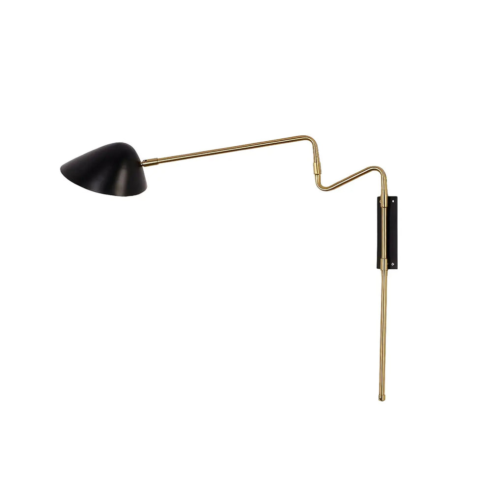 Black Metal Swing Arm Plug in Wall Sconce for Bedroom