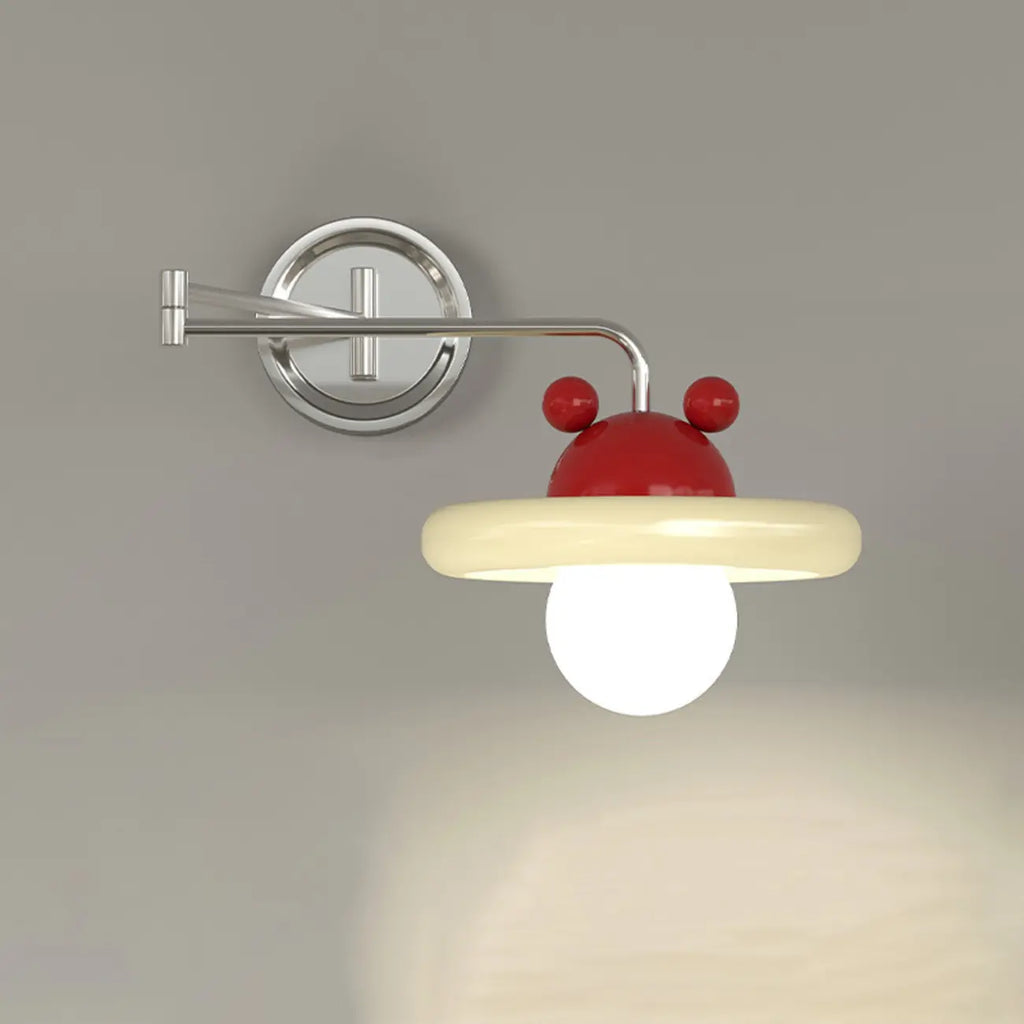 Modern Adjustable Chrome Swing Arm Wall Light for Bedside