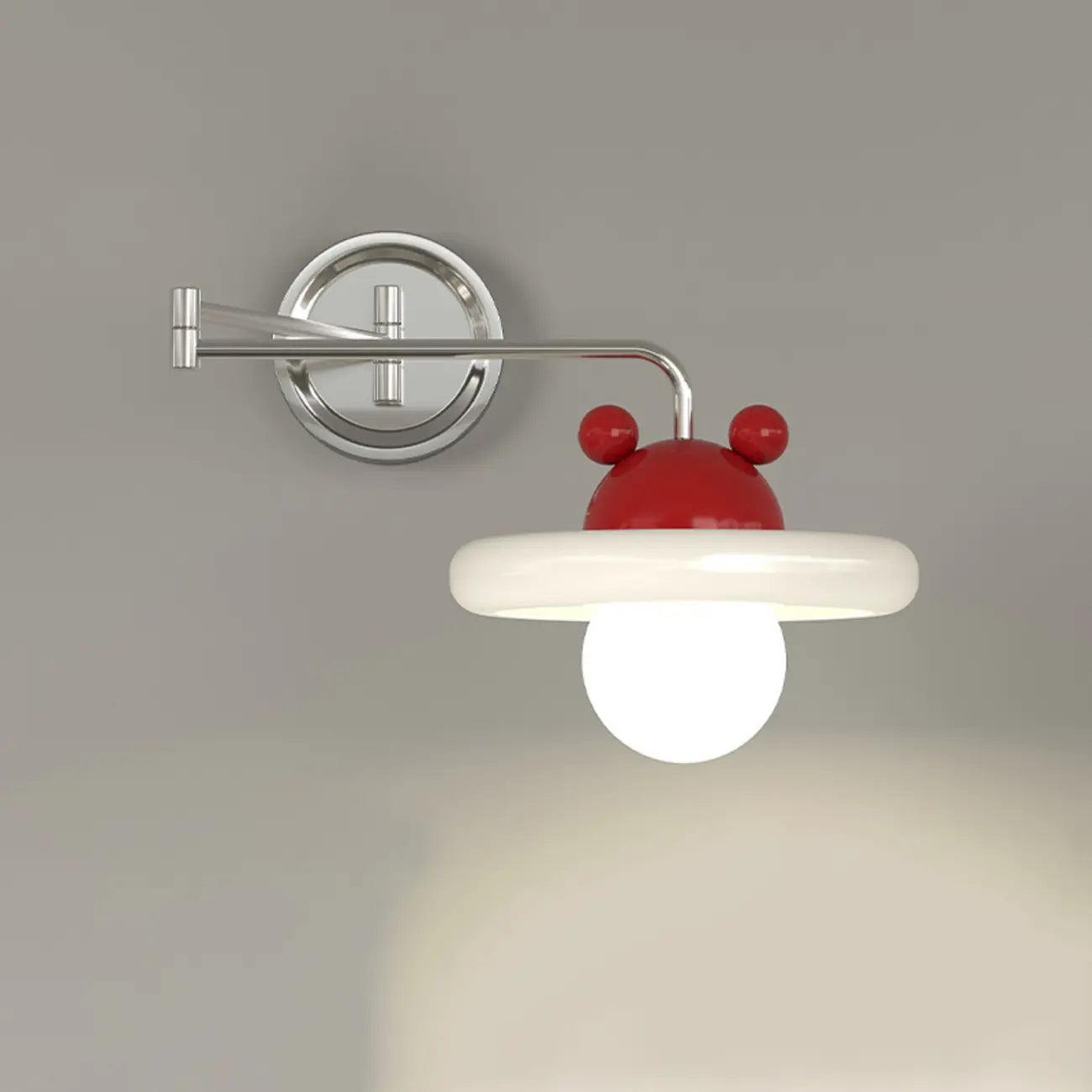 Modern Adjustable Chrome Swing Arm Wall Light for Bedside