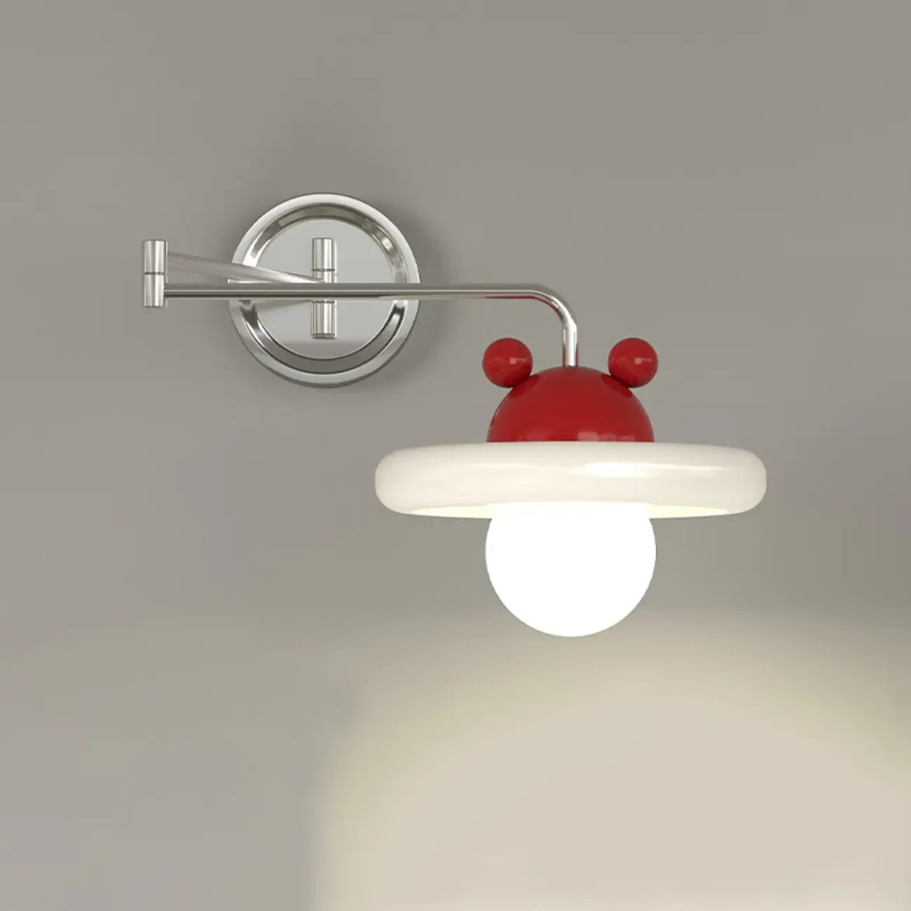 Modern Adjustable Chrome Swing Arm Wall Light for Bedside