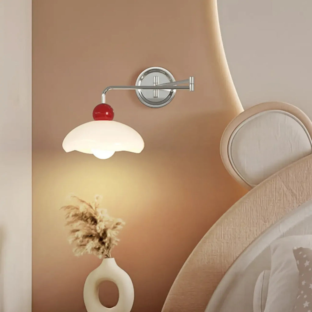 Modern Adjustable Chrome Swing Arm Wall Light for Bedside
