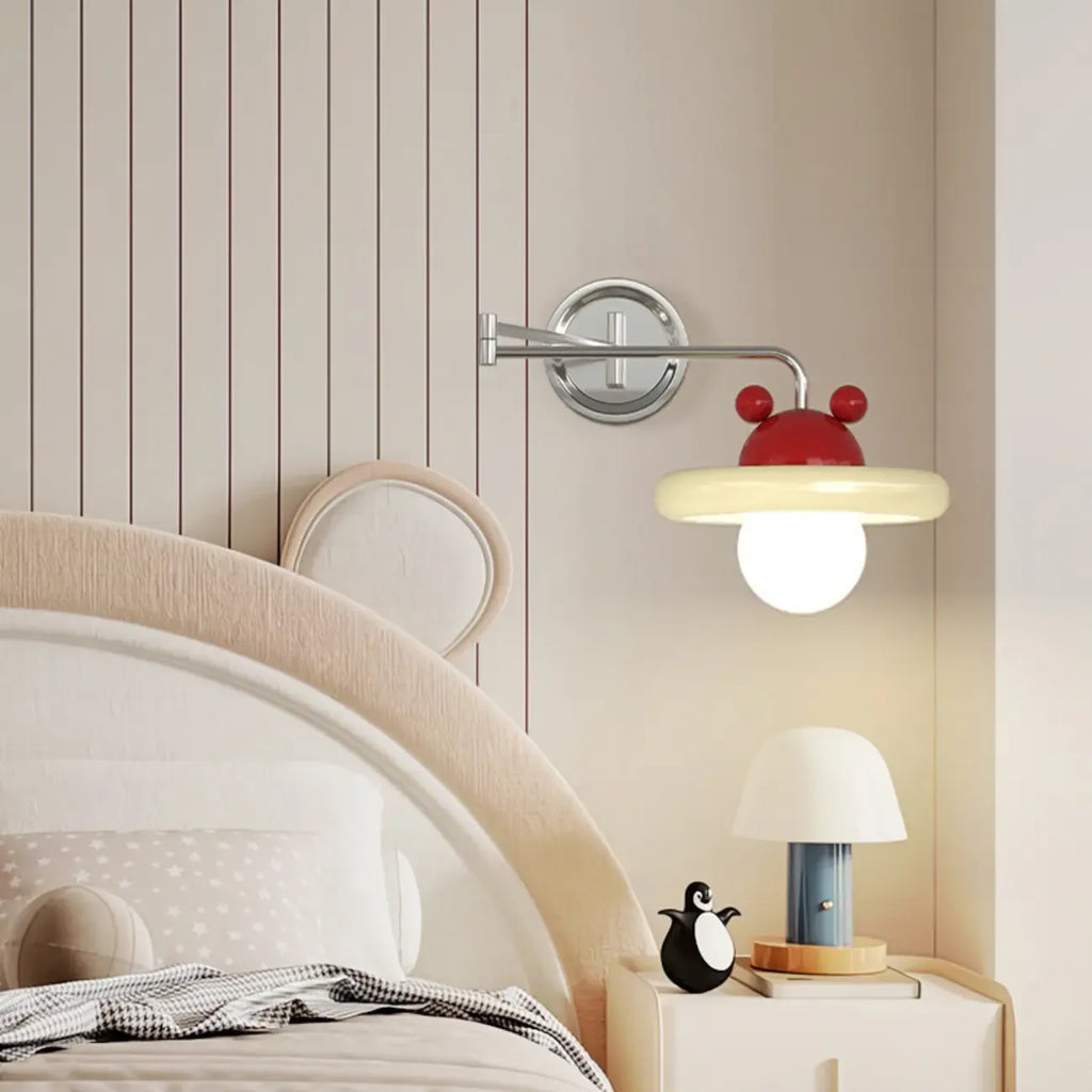 Modern Adjustable Chrome Swing Arm Wall Light for Bedside