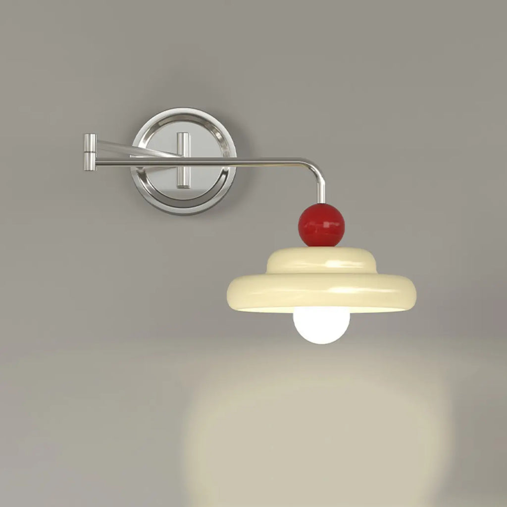 Modern Adjustable Chrome Swing Arm Wall Light for Bedside