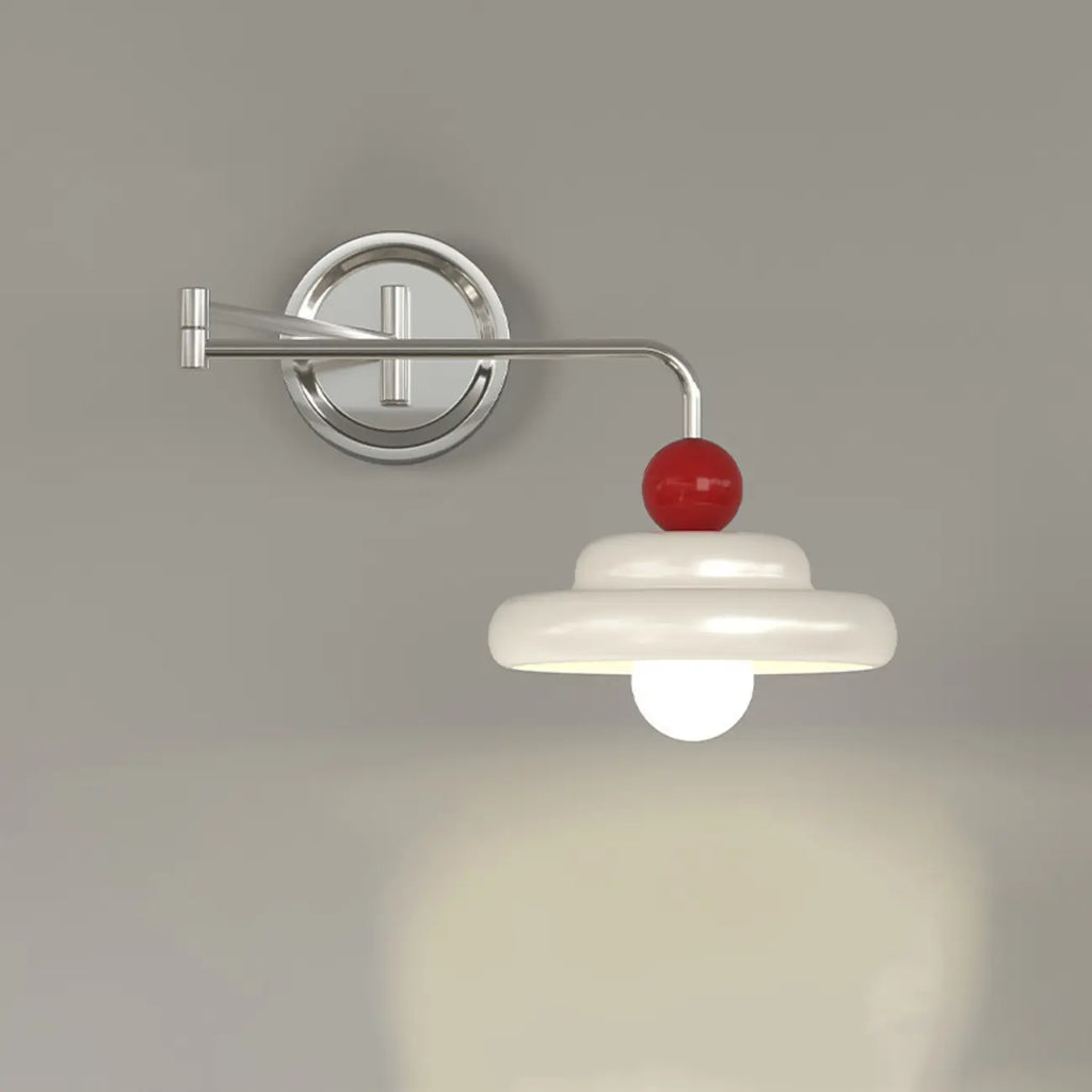 Modern Adjustable Chrome Swing Arm Wall Light for Bedside