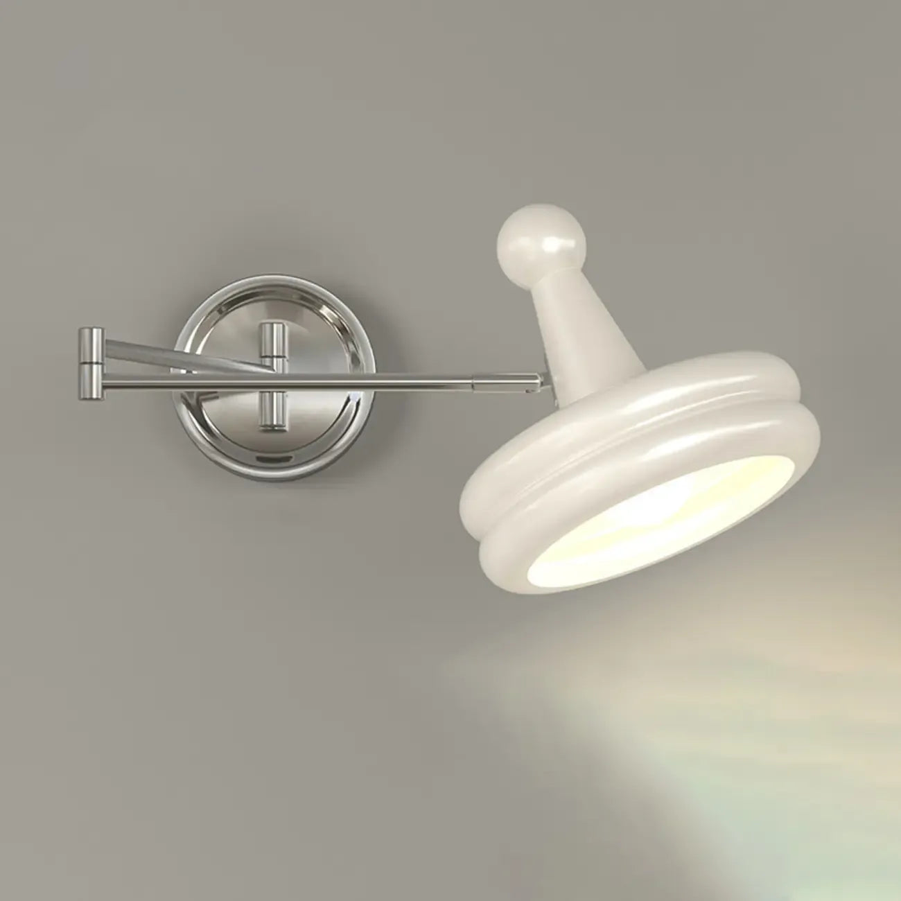 Modern Adjustable Chrome Swing Arm Wall Light for Bedside