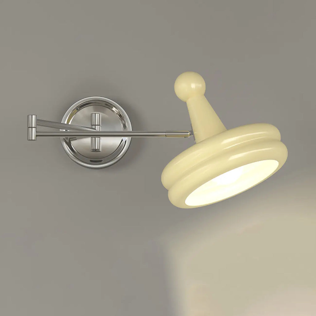 Modern Adjustable Chrome Swing Arm Wall Light for Bedside