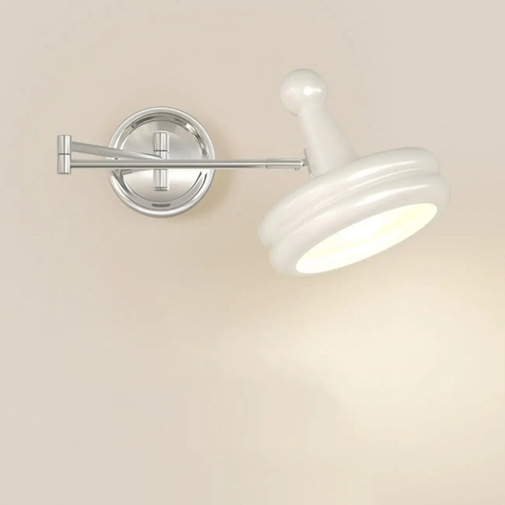Modern Adjustable Chrome Swing Arm Wall Light for Bedside