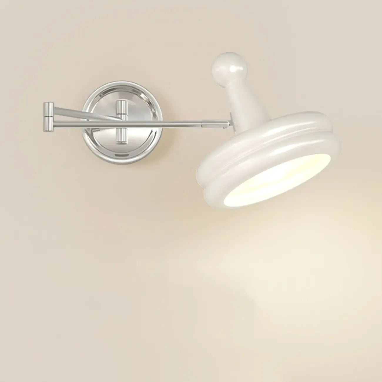 Modern Adjustable Chrome Swing Arm Wall Light for Bedside