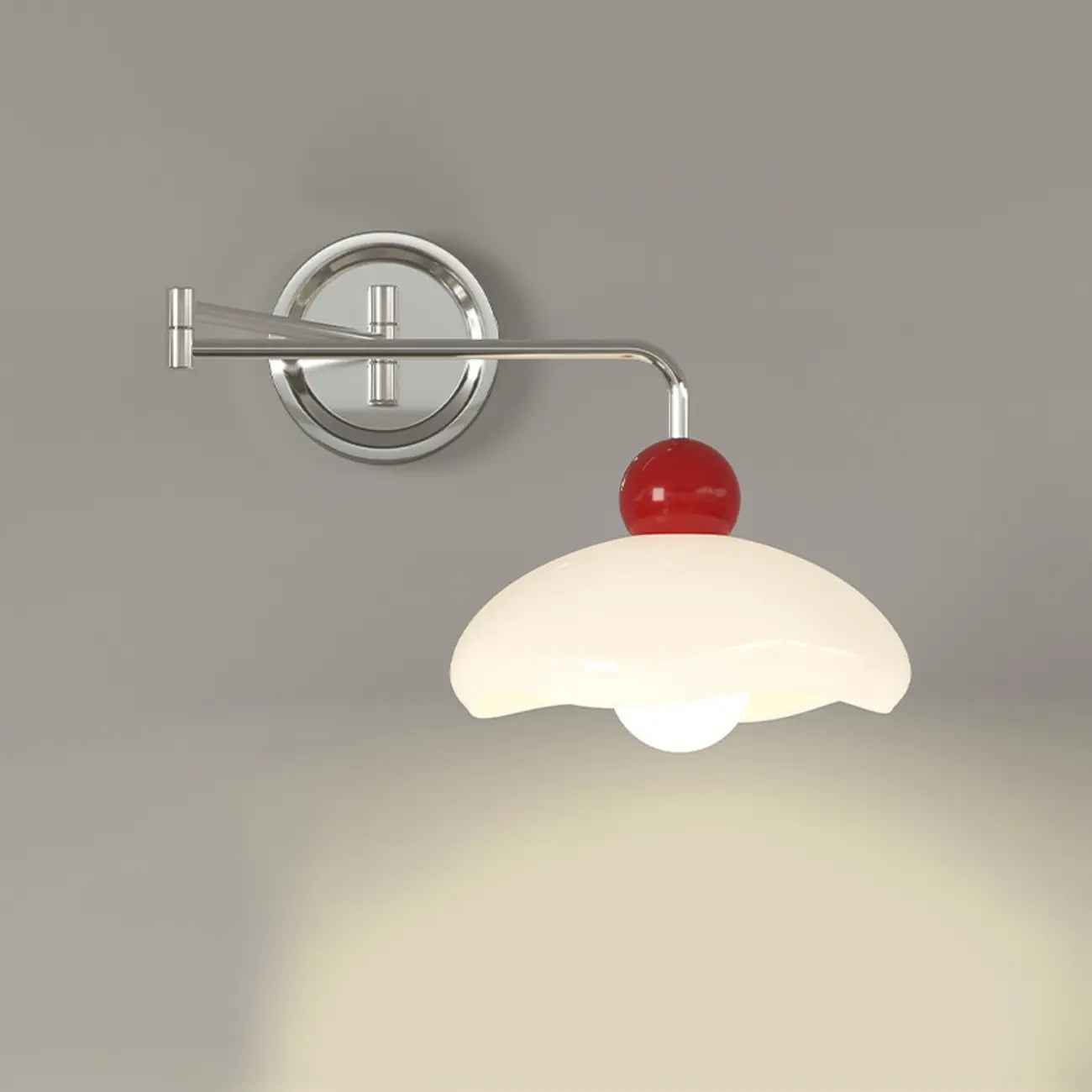 Modern Adjustable Chrome Swing Arm Wall Light for Bedside