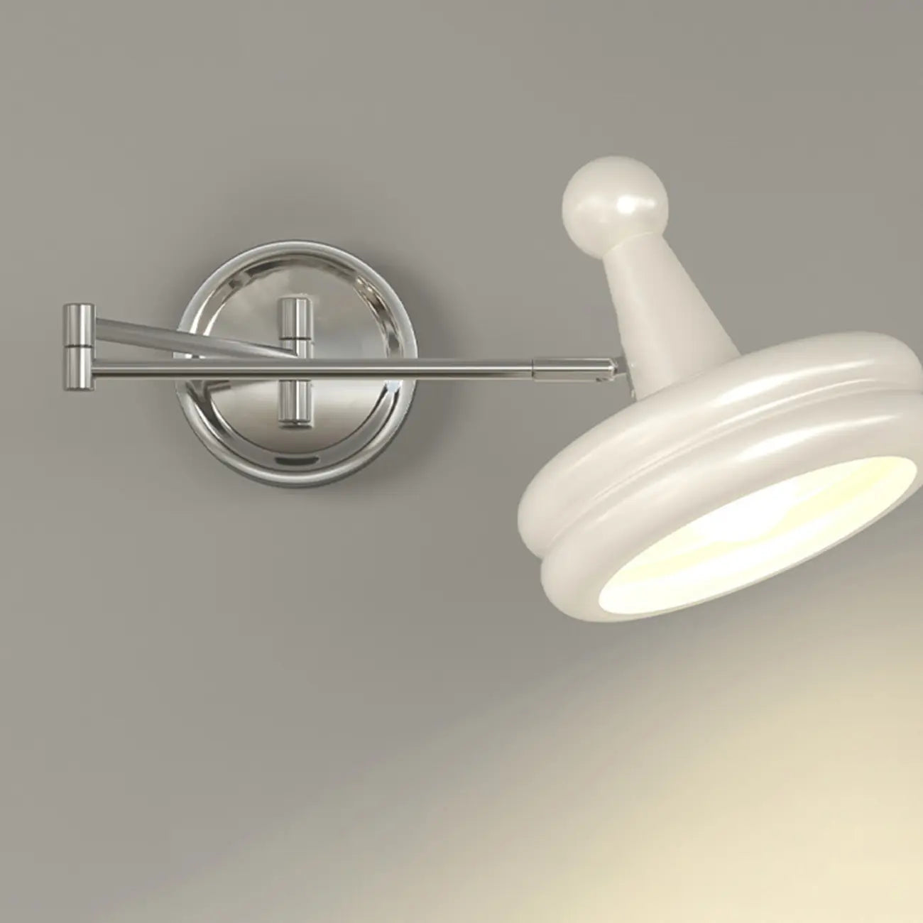 Modern Adjustable Chrome Swing Arm Wall Light for Bedside