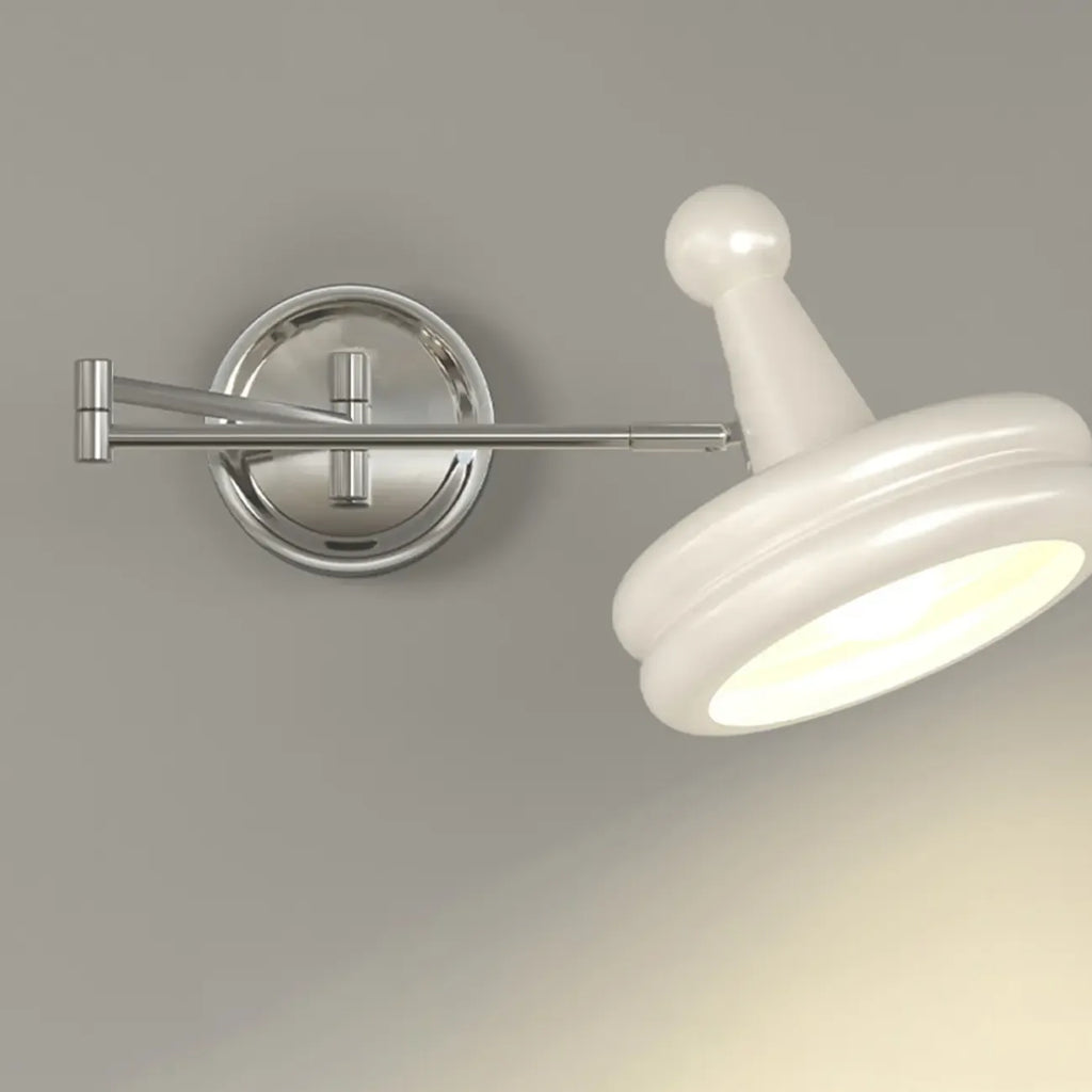 Modern Adjustable Chrome Swing Arm Wall Light for Bedside