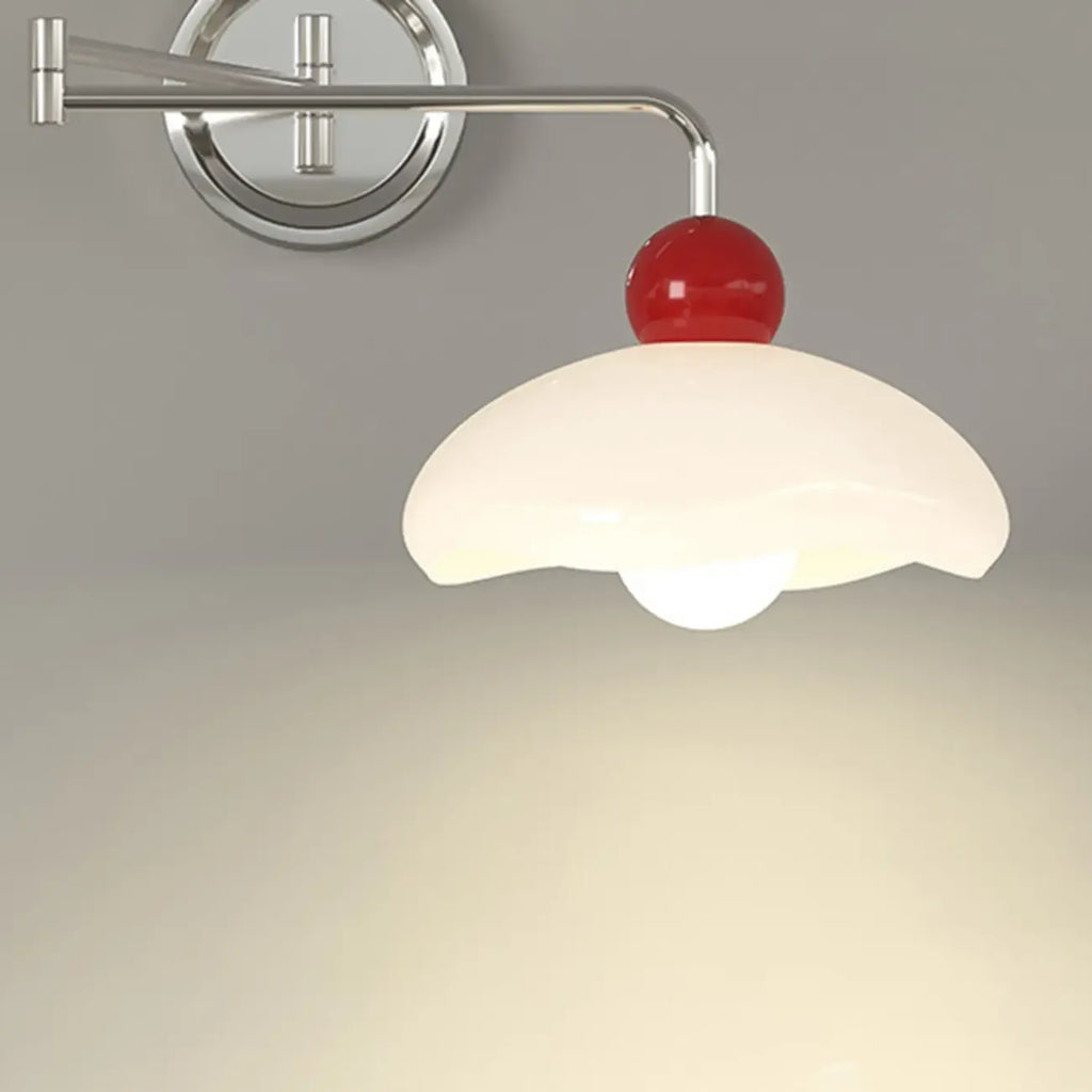 Modern Adjustable Chrome Swing Arm Wall Light for Bedside